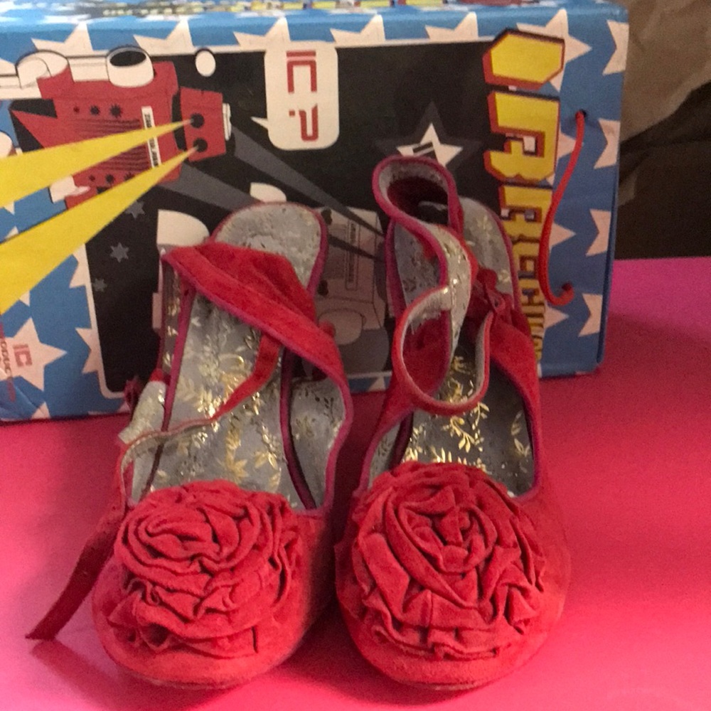 Irregular Choice “Dance the Night Away” shoes, sz 39, red